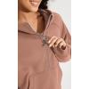 imageODODOS HalfZip Hoodies for Women Fleece Lined Cropped Sweatshirts Pullover Long Sleeve Sweater Thumb HoleMuted Clayhalf Zip