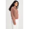 imageODODOS HalfZip Hoodies for Women Fleece Lined Cropped Sweatshirts Pullover Long Sleeve Sweater Thumb HoleMuted Clayhalf Zip