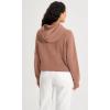 imageODODOS HalfZip Hoodies for Women Fleece Lined Cropped Sweatshirts Pullover Long Sleeve Sweater Thumb HoleMuted Clayhalf Zip