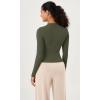 imageODODOS Lightweight Soft Long Sleeve Tee for Women Crew Neck Tops Slim Fit TShirts Olive Green Medium