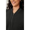 imageODODOS Modal Soft FullZip Bomber Jacket for Women Long Sleeve Casual Fall Outfit Crop Top with PocketsBlack