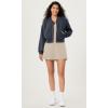 imageODODOS Modal Soft FullZip Bomber Jacket for Women Long Sleeve Casual Fall Outfit Crop Top with PocketsBlue Navy