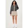 imageODODOS Modal Soft FullZip Bomber Jacket for Women Long Sleeve Casual Fall Outfit Crop Top with PocketsCharcoal