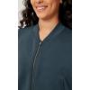 imageODODOS Modal Soft FullZip Bomber Jacket for Women Long Sleeve Casual Fall Outfit Crop Top with PocketsDeep Blue