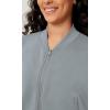imageODODOS Modal Soft FullZip Bomber Jacket for Women Long Sleeve Casual Fall Outfit Crop Top with PocketsGrey Blue