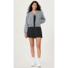 imageODODOS Modal Soft FullZip Bomber Jacket for Women Long Sleeve Casual Fall Outfit Crop Top with PocketsGrey Blue