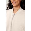 imageODODOS Modal Soft FullZip Bomber Jacket for Women Long Sleeve Casual Fall Outfit Crop Top with PocketsIvory