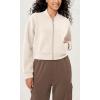 imageODODOS Modal Soft FullZip Bomber Jacket for Women Long Sleeve Casual Fall Outfit Crop Top with PocketsIvory