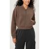 imageODODOS Modal Soft FullZip Bomber Jacket for Women Long Sleeve Casual Fall Outfit Crop Top with PocketsNutria