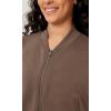 imageODODOS Modal Soft FullZip Bomber Jacket for Women Long Sleeve Casual Fall Outfit Crop Top with PocketsNutria