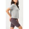 imageODODOS Modal Soft Short Sleeve Shirts for Women Crew Neck Yoga Tee Casual Workout TopsHeather Grey