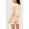 imageODODOS Purevibe Cotton Oversized Sweatshirts Womens Crew Neck Long Sleeve Pullover Tops with Kangaroo PocketBeige