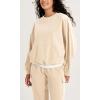 imageODODOS Purevibe Cotton Oversized Sweatshirts Womens Crew Neck Long Sleeve Pullover Tops with Kangaroo PocketBeige