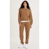imageODODOS Purevibe Cotton Oversized Sweatshirts Womens Crew Neck Long Sleeve Pullover Tops with Kangaroo PocketBrown
