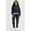 imageODODOS Purevibe Cotton Oversized Sweatshirts Womens Crew Neck Long Sleeve Pullover Tops with Kangaroo PocketDark Blue
