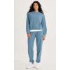 imageODODOS Purevibe Cotton Oversized Sweatshirts Womens Crew Neck Long Sleeve Pullover Tops with Kangaroo PocketSteel Blue