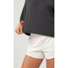 imageODODOS Recycled Cotton Short Sleeve Tee Shirts for Women Washed Crew Neck Roll Hem Drop Shoulder TopsCharcoal