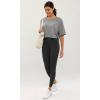 imageODODOS Recycled Cotton Short Sleeve Tee Shirts for Women Washed Crew Neck Roll Hem Drop Shoulder TopsGrey