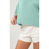 imageODODOS Recycled Cotton Short Sleeve Tee Shirts for Women Washed Crew Neck Roll Hem Drop Shoulder TopsJade