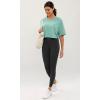 imageODODOS Recycled Cotton Short Sleeve Tee Shirts for Women Washed Crew Neck Roll Hem Drop Shoulder TopsJade