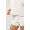 imageODODOS Recycled Cotton Short Sleeve Tee Shirts for Women Washed Crew Neck Roll Hem Drop Shoulder TopsWhite