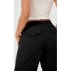 imageODODOS Stretch Woven Relaxed Cargo Pants for Women Cinchable Hems Lightweight Casual Sweatpants with PocketsBlack