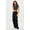 imageODODOS Stretch Woven Relaxed Cargo Pants for Women Cinchable Hems Lightweight Casual Sweatpants with PocketsBlack
