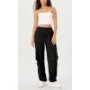 imageODODOS Stretch Woven Relaxed Cargo Pants for Women Cinchable Hems Lightweight Casual Sweatpants with PocketsBlack