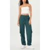 imageODODOS Stretch Woven Relaxed Cargo Pants for Women Cinchable Hems Lightweight Casual Sweatpants with PocketsForest Teal