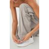imageODODOS Stretch Woven Relaxed Cargo Pants for Women Cinchable Hems Lightweight Casual Sweatpants with PocketsLight Gray