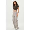 imageODODOS Stretch Woven Relaxed Cargo Pants for Women Cinchable Hems Lightweight Casual Sweatpants with PocketsLight Gray
