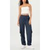 imageODODOS Stretch Woven Relaxed Cargo Pants for Women Cinchable Hems Lightweight Casual Sweatpants with PocketsNavy