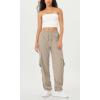 imageODODOS Stretch Woven Relaxed Cargo Pants for Women Cinchable Hems Lightweight Casual Sweatpants with PocketsTaupe