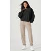 imageODODOS Womens Cotton Soft HalfZip Pullover Funnel Neck Sweatshirts Long Sleeve TopsBlack