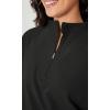 imageODODOS Womens Cotton Soft HalfZip Pullover Funnel Neck Sweatshirts Long Sleeve TopsBlack