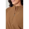 imageODODOS Womens Cotton Soft HalfZip Pullover Funnel Neck Sweatshirts Long Sleeve TopsBrown