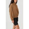 imageODODOS Womens Cotton Soft HalfZip Pullover Funnel Neck Sweatshirts Long Sleeve TopsBrown