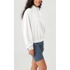 imageODODOS Womens Cotton Soft HalfZip Pullover Funnel Neck Sweatshirts Long Sleeve TopsWhite