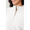 imageODODOS Womens Cotton Soft HalfZip Pullover Funnel Neck Sweatshirts Long Sleeve TopsWhite