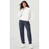 imageODODOS Womens Cotton Soft HalfZip Pullover Funnel Neck Sweatshirts Long Sleeve TopsWhite