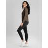 imageODODOS Womens Cozy French Terry Long Sleeve Shirt Crew Neck Curved Hem Soft ampamp Breathable Casual PulloverNutria