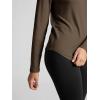 imageODODOS Womens Cozy French Terry Long Sleeve Shirt Crew Neck Curved Hem Soft ampamp Breathable Casual PulloverNutria