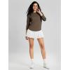 imageODODOS Womens Cozy French Terry Long Sleeve Shirt Crew Neck Curved Hem Soft ampamp Breathable Casual PulloverNutria