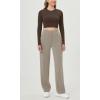 imageODODOS Womens Modal Soft Classic Pants Mid Rise PullOn Lounge Casual Work Pants with PocketsKhaki