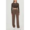 imageODODOS Womens Modal Soft Classic Pants Mid Rise PullOn Lounge Casual Work Pants with PocketsNutria