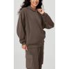 imageODODOS Womens Modal Soft Oversized Hoodies Long Sleeve Hooded Sweatshirts Pullover Top with Kangaroo PocketWood Brown