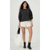 imageODODOS Womens Modal Soft Oversized Sweatshirts Raglan Long Sleeve Crew Neck Relaxed Pullover TopBlack