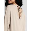 imageODODOS Womens PeachSoft HollowBack Long Sleeve Shirt with Thumb Holes Yoga ampamp Lounge TopBeige