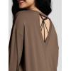 imageODODOS Womens PeachSoft HollowBack Long Sleeve Shirt with Thumb Holes Yoga ampamp Lounge TopNutria