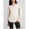 imageODODOS Womens PeachSoft HollowBack Long Sleeve Shirt with Thumb Holes Yoga ampamp Lounge TopWhite
